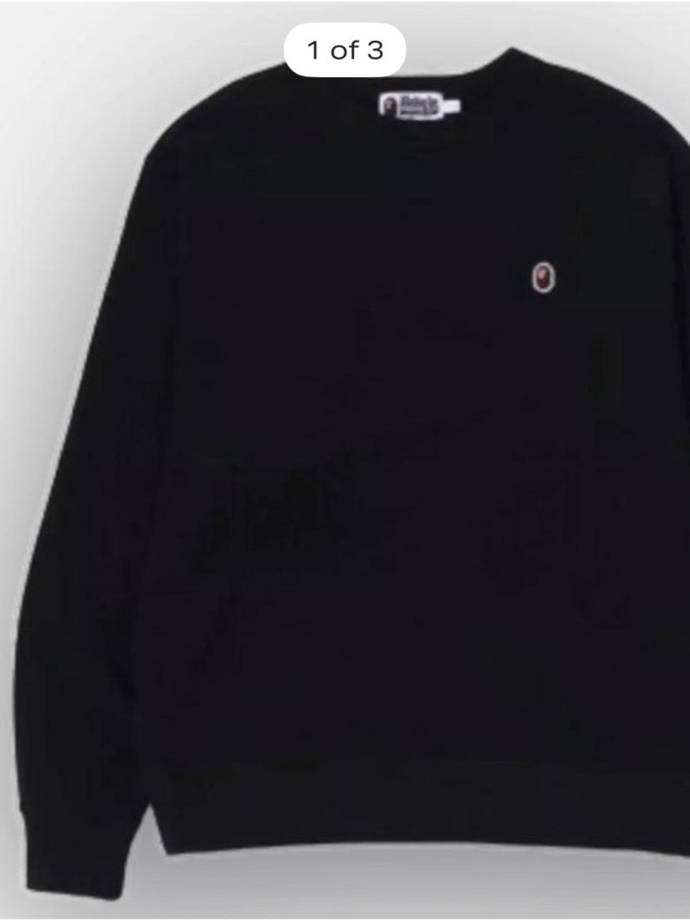 Black Crewneck Sweater with Small Chest Emblem
